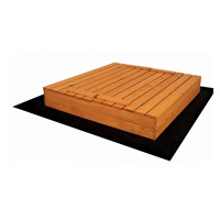Zárható fa homokozó padokkal és tetővel gyerekeknek Baby Mix 120x120 cm szürke