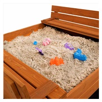 Zárható fa homokozó padokkal és tetővel gyerekeknek Baby Mix 120x120 cm szürke