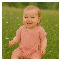 Baba nyári muszlin kezeslábas New Baby pink