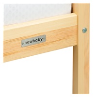 Gyermek ház alakú ágy korláttal és ágyráccsal New Baby CASTELLO 180x90 cm természetes