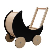 Fa babakocsi, járókeret gyerekeknek 2in1 Montessori Baby Mix fekete