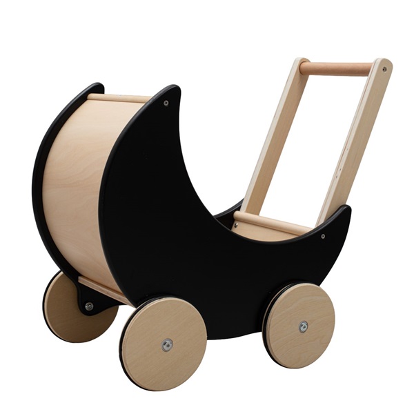 Fa babakocsi, járókeret gyerekeknek 2in1 Montessori Baby Mix fekete
