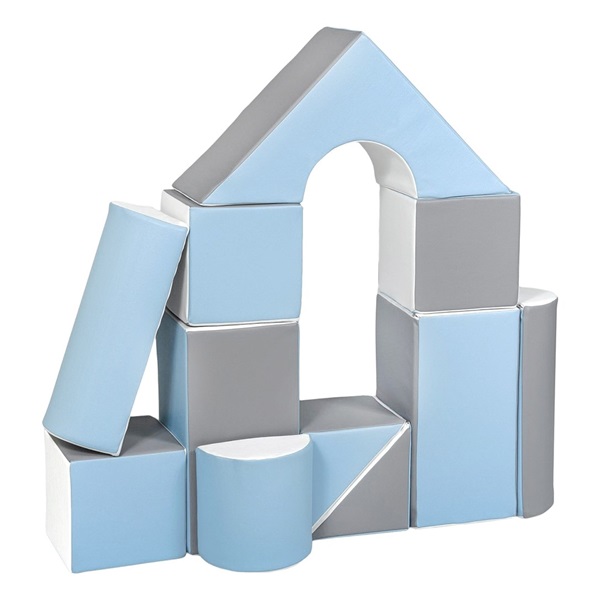 Habkockák – óriási építőkészlet 11 db white-baby blue-grey