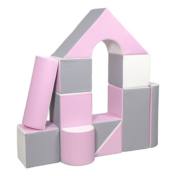Habkockák – óriási építőkészlet 11 db white-light pink-grey
