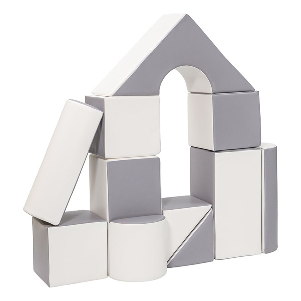 Habkockák – óriási építőkészlet 11 db white-grey