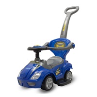 Bébitaxi tolókarral 3az1-ben Baby Mix Mega Car kék (Sérült csomagolás)