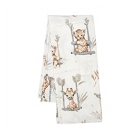 Flanel pelenka nyomtatott mintával New Baby ZOO beige