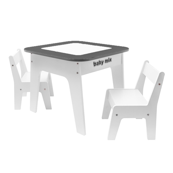 Gyerekasztal és szék Baby mix Leaf Grey