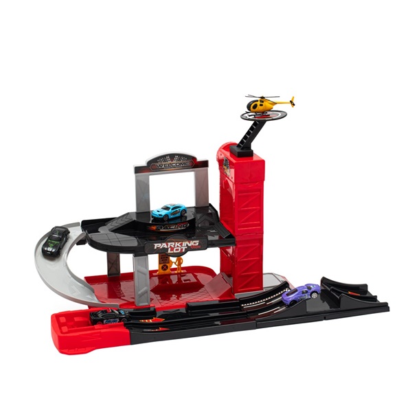 Gyermek garázs helikopterrel Baby Mix (Sérült csomagolás)