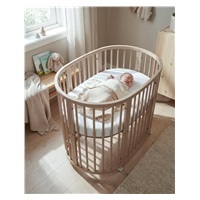 Gyermek növekedő 3-az-1-ben ovális kiságy + matrac New Baby kasmír színű