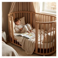 Gyermek növekedő 3-az-1-ben ovális kiságy + matrac New Baby kasmír színű