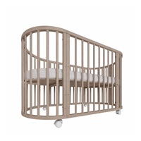 Gyermek növekedő 3-az-1-ben ovális kiságy + matrac New Baby kasmír színű