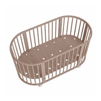 Gyermek növekedő 3-az-1-ben ovális kiságy + matrac New Baby kasmír színű