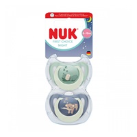 Baba cumi  NUK First Choice Night 0-6m 2 db Hippo/Koala