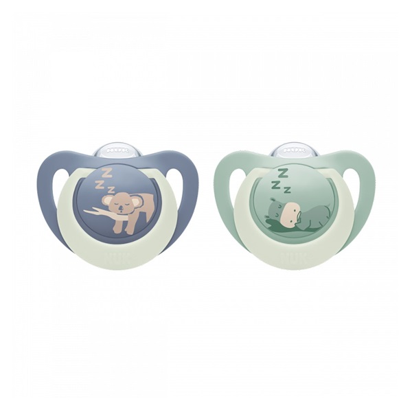 Baba cumi  NUK First Choice Night 6-18m 2 db Hippo/Koala