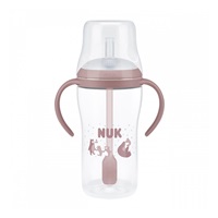 NUK Perfect Match tanuló cumisüveg szívószállal BEAR 260 ml