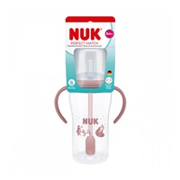 NUK Perfect Match tanuló cumisüveg szívószállal BEAR 260 ml