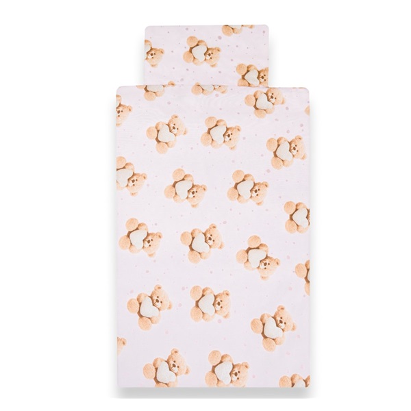 2-részes ágyneműhuzat New Baby Love Teddy Bear 90/120 cm pink