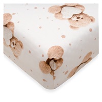 Pamut kiságyba való lepedő pamut New Baby Love Teddy Bear 120x60 cm beige