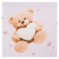 Pamut kiságyba való lepedő pamut New Baby Love Teddy Bear 120x60 cm pink