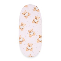 Pamut babakocsihoz való lepedő pamut New Baby Love Teddy Bear pink 35x75 cm