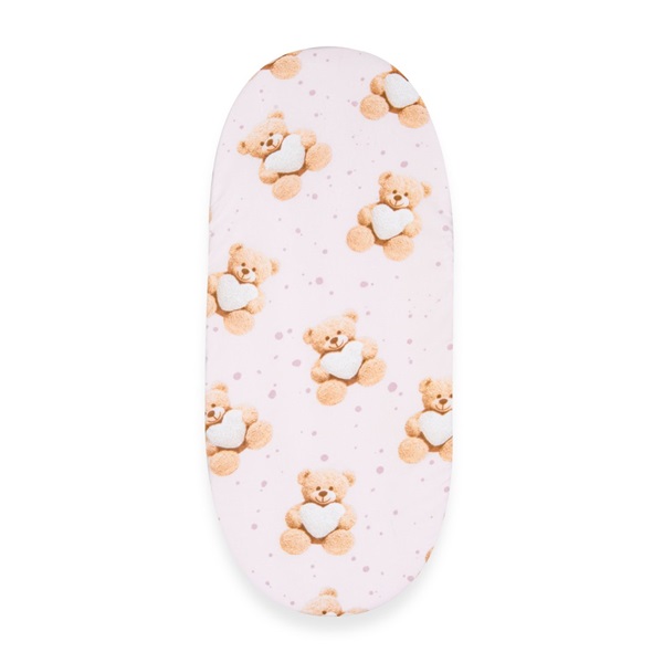 Pamut babakocsihoz való lepedő pamut New Baby Love Teddy Bear pink 35x75 cm