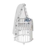 Gyermek növekedő 3-az-1-ben ovális kiságy + matrac New Baby fehér