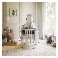 Gyermek növekedő 3-az-1-ben ovális kiságy + matrac New Baby fehér