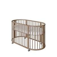 Gyermek növekedő 3-az-1-ben ovális kiságy + matrac New Baby dió színű