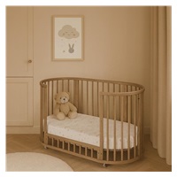 Gyermek növekedő 3-az-1-ben ovális kiságy + matrac New Baby dió színű