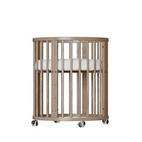 Gyermek növekedő 3-az-1-ben ovális kiságy + matrac New Baby dió színű