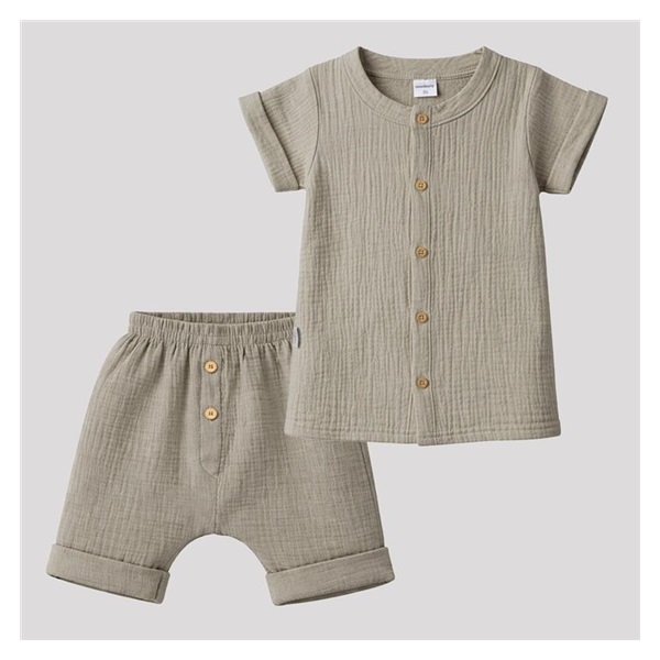 Baba muszlin ing rövidnadrággal New Baby linen
