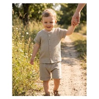 Baba muszlin ing rövidnadrággal New Baby linen