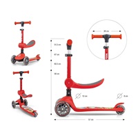 FUZZY háromkerekű üléses-scooter egyensúlyozó roller gyerekeknek red