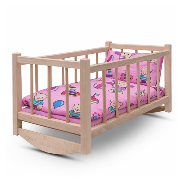 Fa babaágy-bölcső ágyneművel Baby Mix bears