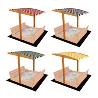 Tető a gyermek fa homokozóhoz Baby Mix 120x120 cm zöld-fehér (sérült csomagolás)