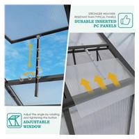 Kerti üvegház 183 × 244 cm polikarbonát, alumínium váz