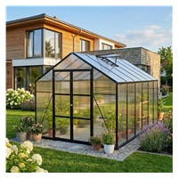 Kerti üvegház, 244 × 427 cm, polikarbonátból, alumínium vázzal