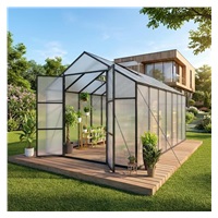 Kerti üvegház, 244 × 427 cm, polikarbonátból, alumínium vázzal