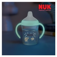 NUK Perfect Match tanulópalack 150 ml, szilikon itatófejjel és hőmérséklet-ellenőrzéssel, világító