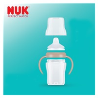 NUK Perfect Match tanulópalack 150 ml, szilikon itatófejjel és hőmérséklet-ellenőrzéssel, világító