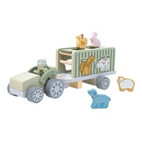 Fa Safari teherautó építőkockákkal Baby Mix