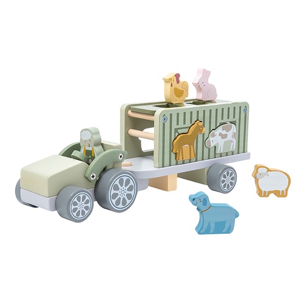 Fa Safari teherautó építőkockákkal Baby Mix