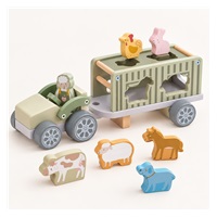Fa Safari teherautó építőkockákkal Baby Mix