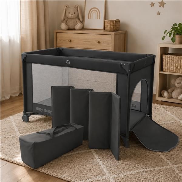 Utazóágy Milly Mally Mirage egy hordozható táskában dark grey