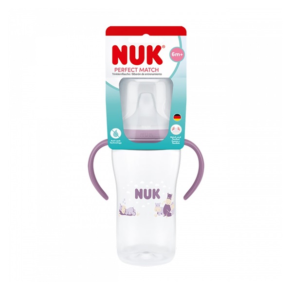 NUK Perfect Match tanuló cumisüveg Hippo 260 ml