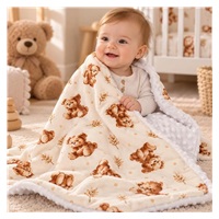 Gyermek pléd Minky New Baby Sweet baby bears 80x100 cm