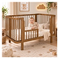 Gyermek ovális babaágy New Baby Klára dió színű